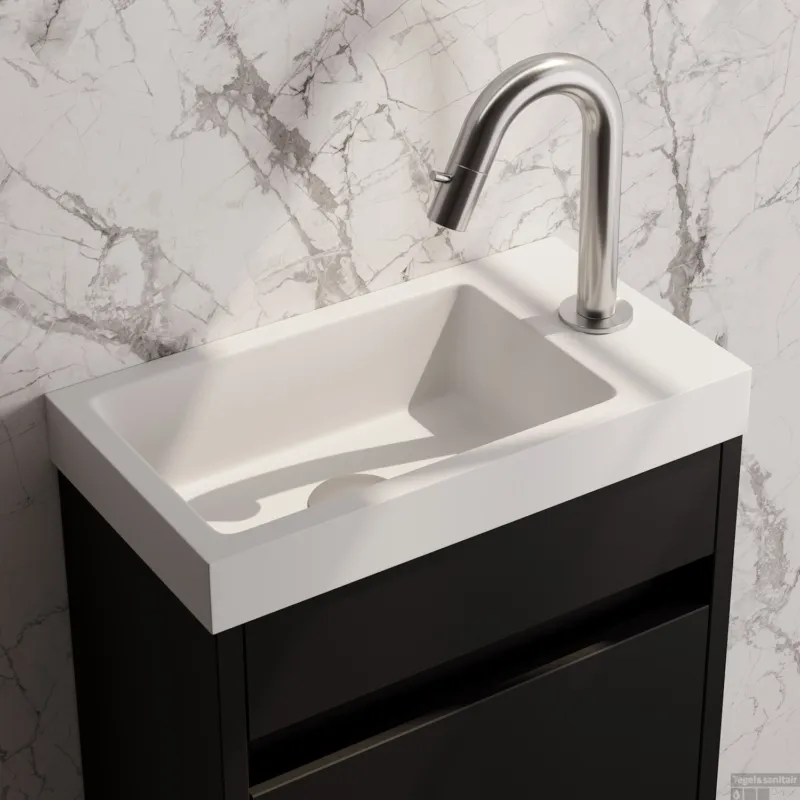 Opbouw Fonteinkraan Brauer Brushed Edition Met Gebogen Uitloop RVS Geborsteld PVD Laatste Versie