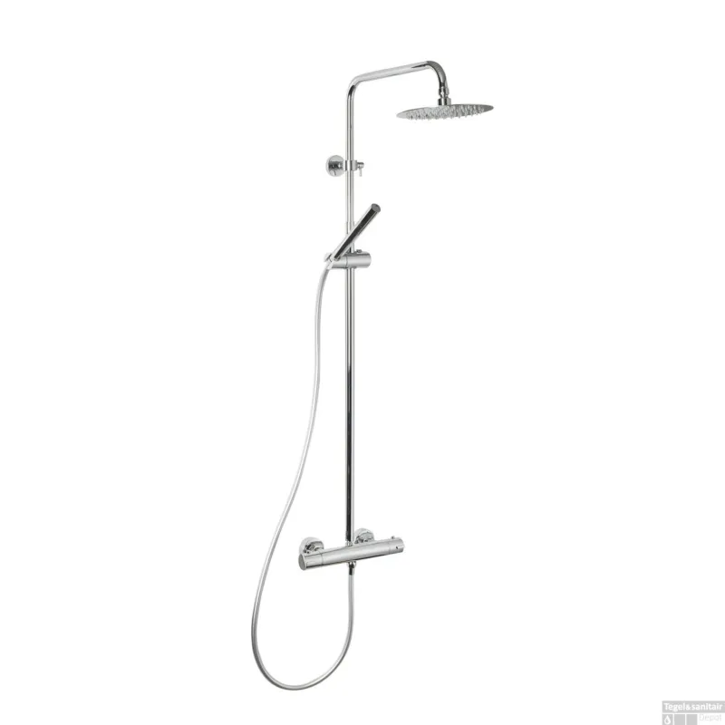 BWS Douche Opbouwset Thermostatisch Round met Handdouche Chroom Tijdelijk Beschikbaar