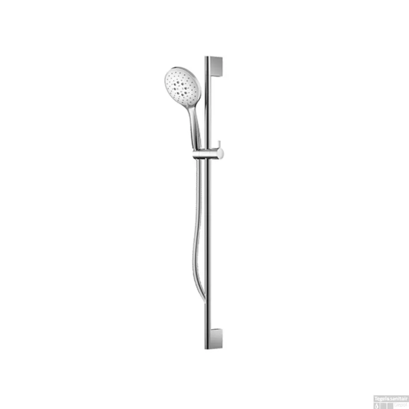 Complete Glijstangset Hotbath Mate 90 cm ABS Met Handdouche Met 3 Standen En Doucheslang 150 cm Chroom Op = Op