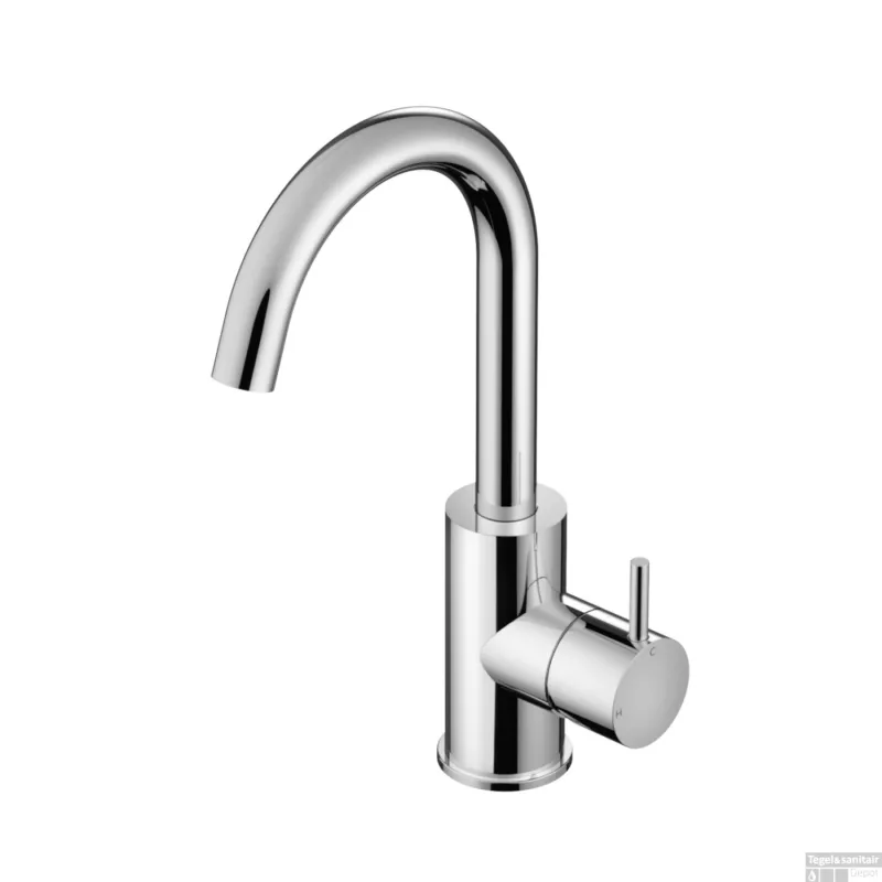 Fabrieksprijs Wastafelmengkraan Hotbath Cobber 1-hendel Gebogen 27.8 cm Chroom