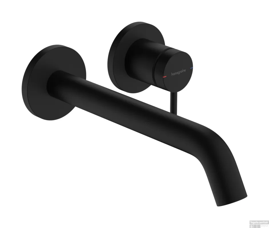Hansgrohe Tecturis S ééngreeps wastafelkraan inbouw voor wandmontage, met uitloop 22,5 cm, mat zwart Actieprijs