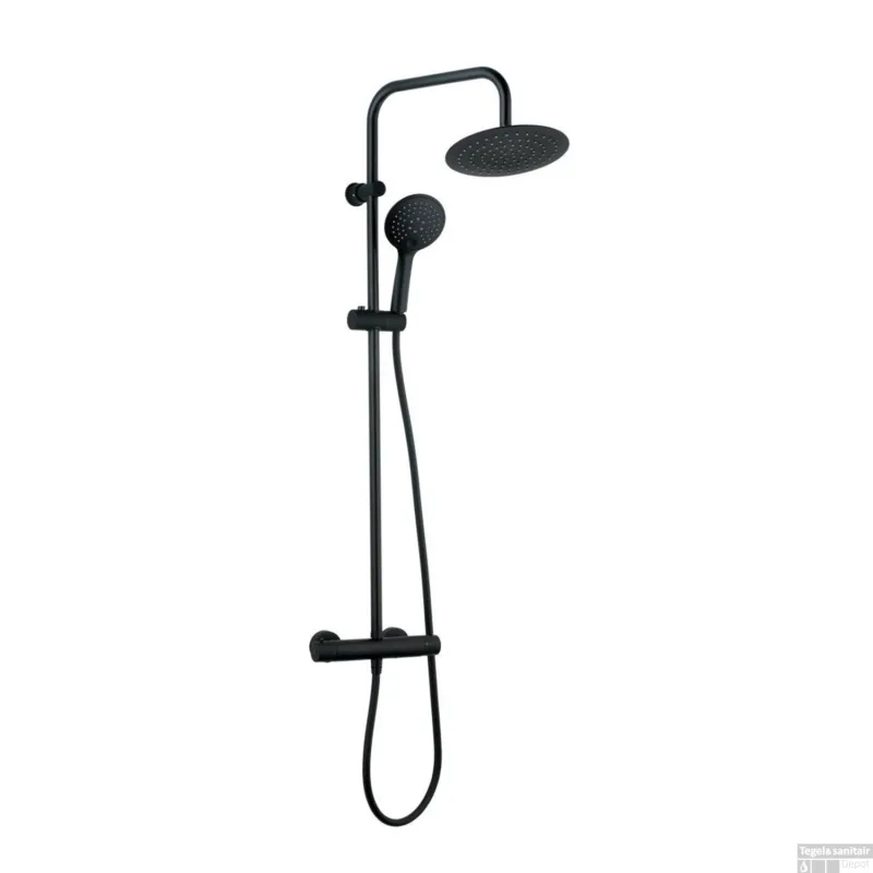 Alleen Vandaag BWS Regendouche 20cm Stortdouche met 2 standen handdouche Zwart Opbouw