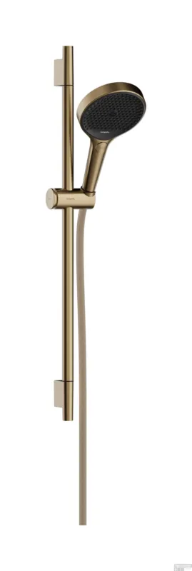Must-Have Hansgrohe Rainfinity doucheset 130 3jet met glijstang S Puro 65 cm, push-schuifstuk en Designflex textiel doucheslang 160 cm, Brushed Bronze