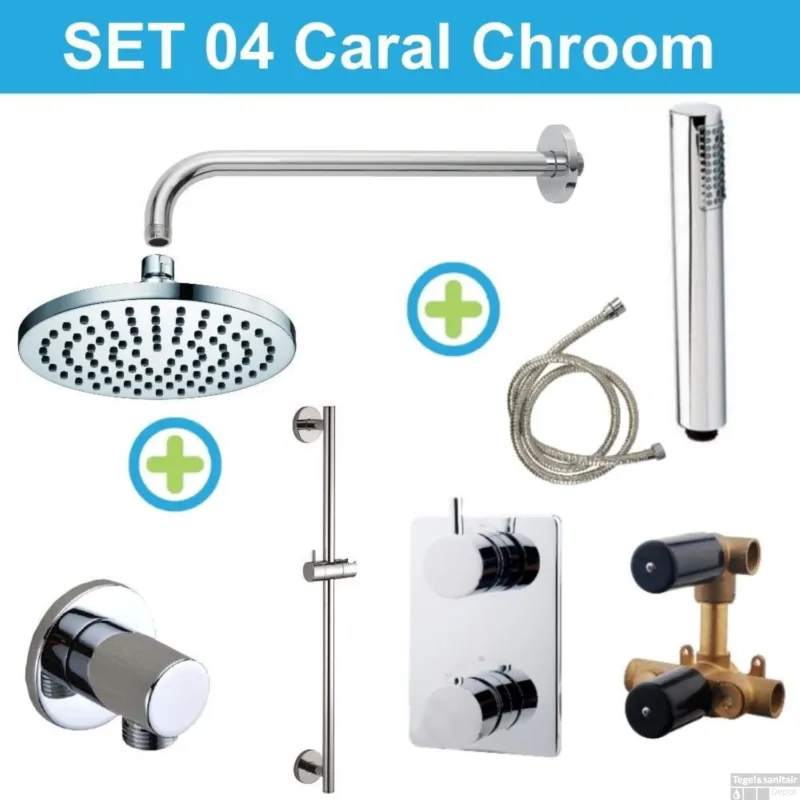 Wiesbaden Inbouw Regendouche Set 04 Caral Muuruitloop Met Glijstang Chroom Nu Kopen