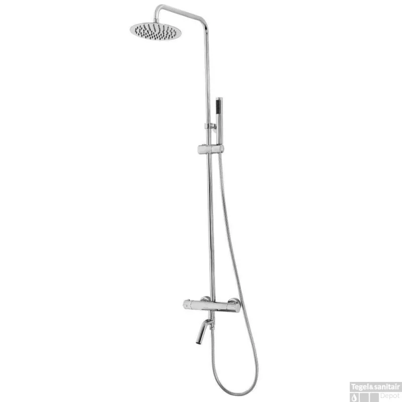 Caral thermostatische bad opbouwset Chroom Coating Tijdelijk Beschikbaar