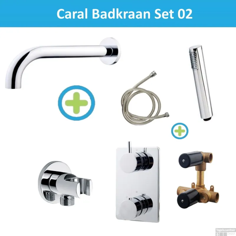 Aanbieding Wiesbaden Badkraan Inbouw Set Caral 01 Chroom