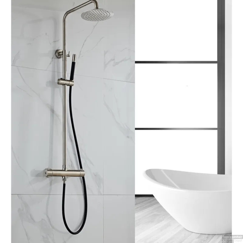 Betaalbaar Opbouw Regendouche Set BWS Exclusive Pro Thermostatisch Staaf Handdouche RVS 30 cm