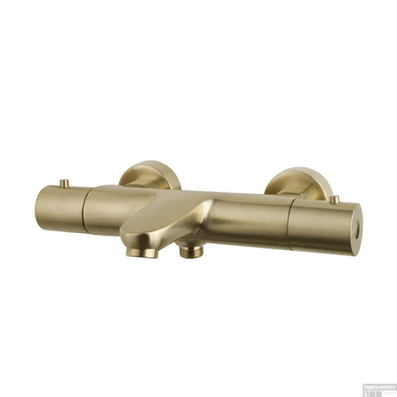 Opbouw Badthermostaat Wiesbaden Caral Geborsteld Messing Goud Laatste Versie