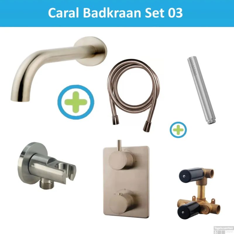 Must-Have Wiesbaden Badkraan Inbouw Set Caral 01 RVS Look