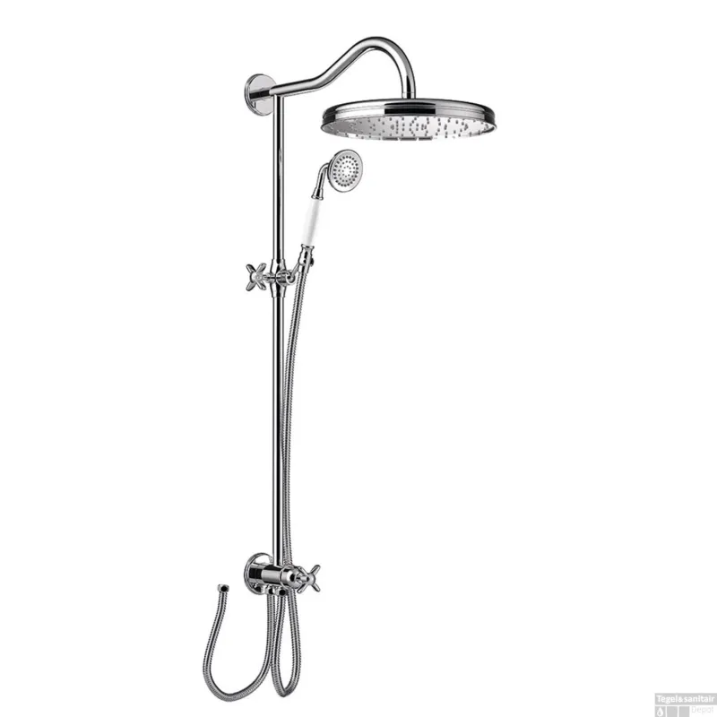 Regendoucheset Tres Opbouw Clasic Incl. Handdouche Kruisgreep Chroom Must-Have