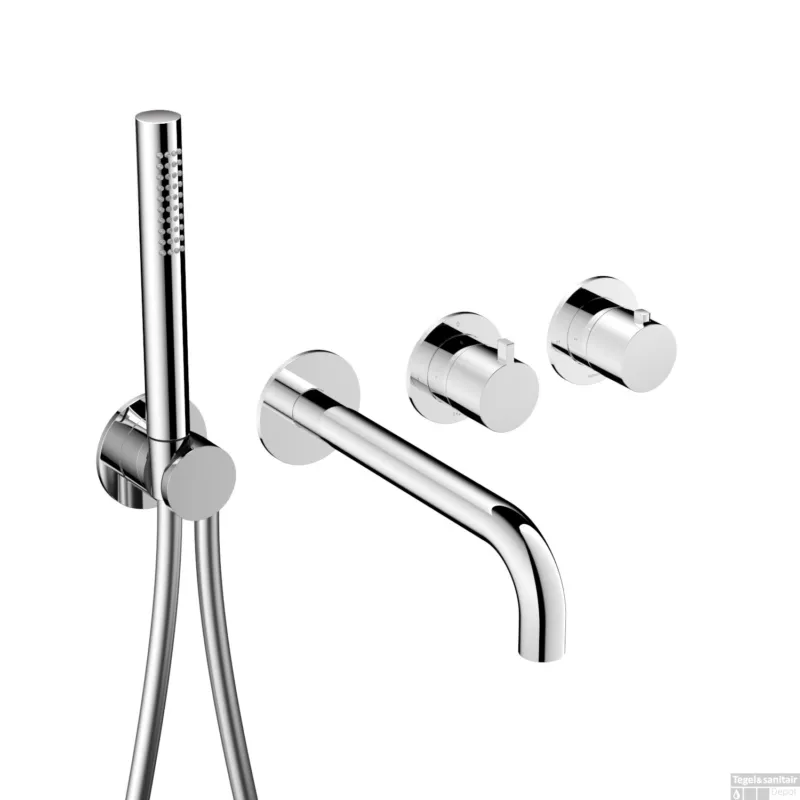 Afbouwdeel -Inbouw Bad thermostaat Hotbath Ace Met 2-Weg Stop-Omstel Met Uitloop Handdouche/ Doucheslang Chroom Hete Deal