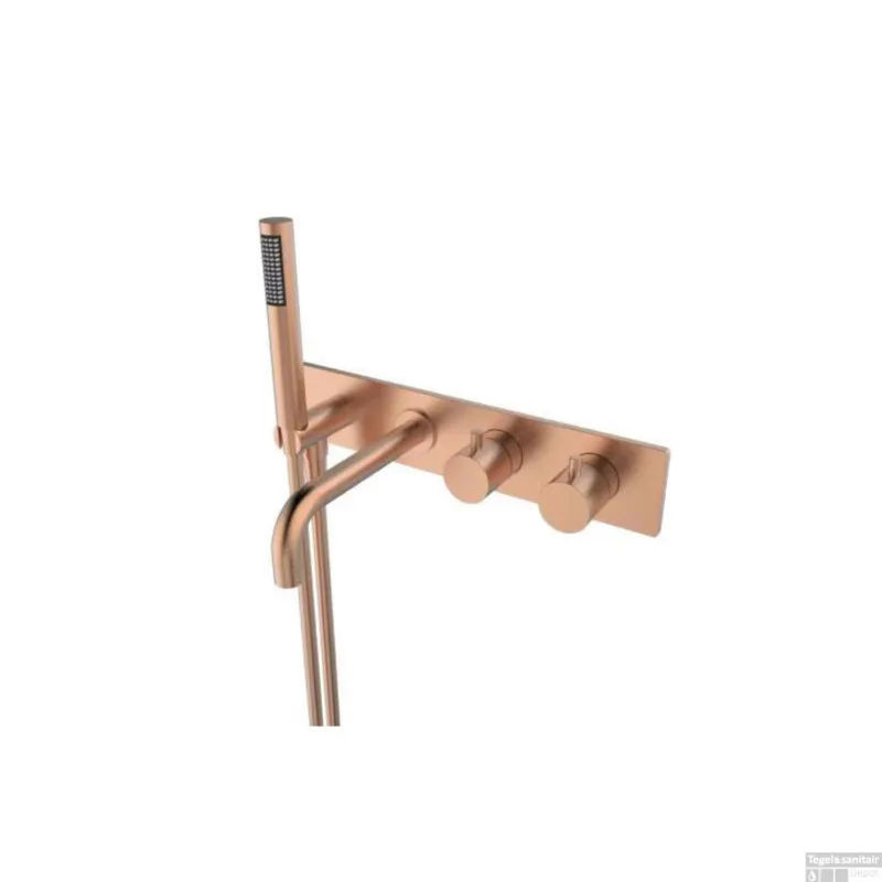 Bad Thermostaatkraan Inbouw Wiesbaden Style 2-knops Geborsteld Koper Nieuw