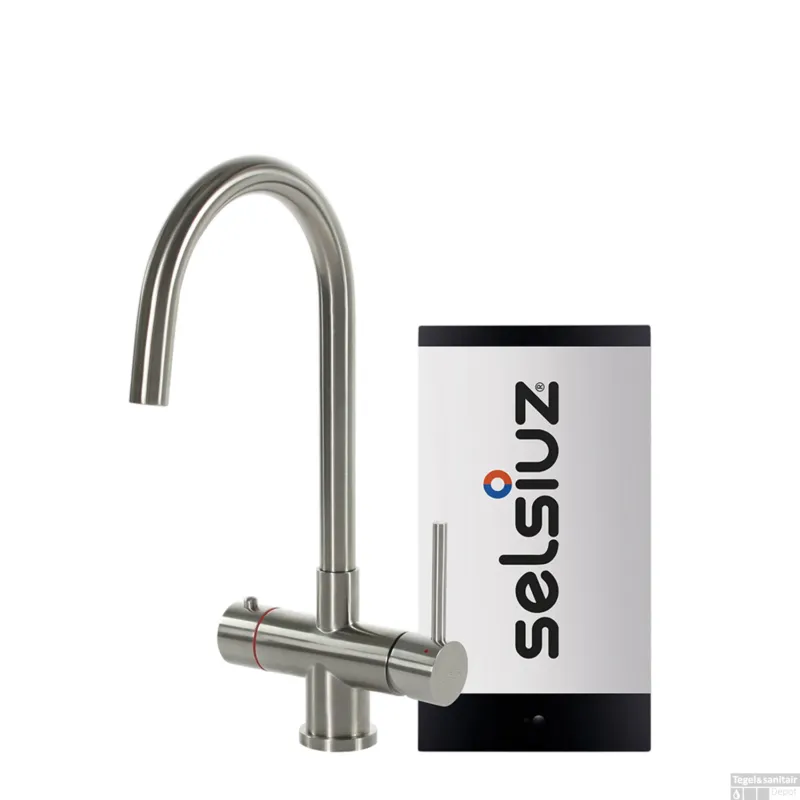 Flitsaanbieding Kokendwaterkraan Selsiuz Steel Rond RVS Inclusief Single Boiler