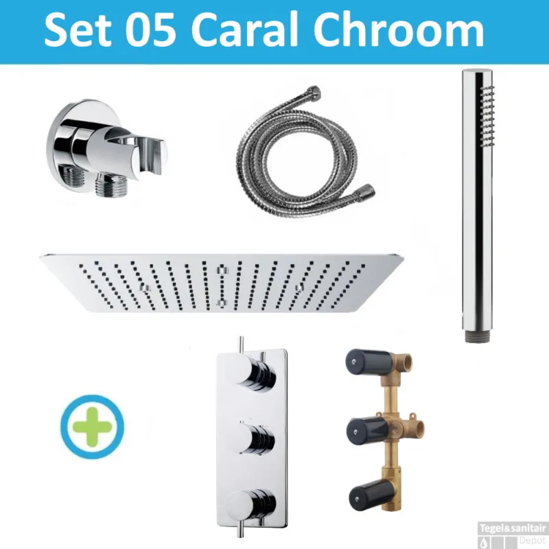 Wiesbaden Inbouw Regendouche set 05 Caral Square Chroom Nu Kopen