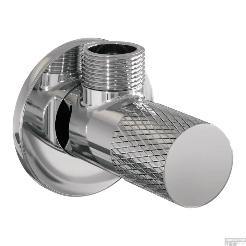 Speciale Aanbieding Hoekstopkraan Brauer Chrome Carving Edition Compleet Met Slang Chroom