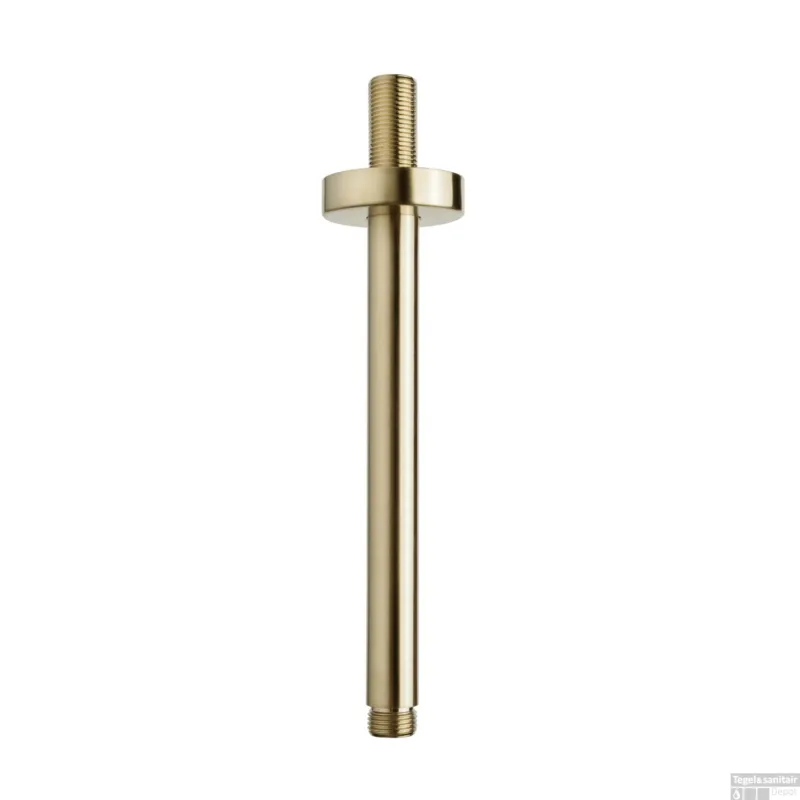 Koop Vandaag Luxe Douche-Arm Wiesbaden Rond Plafondbevestiging 20 cm Geborsteld Messing Goud