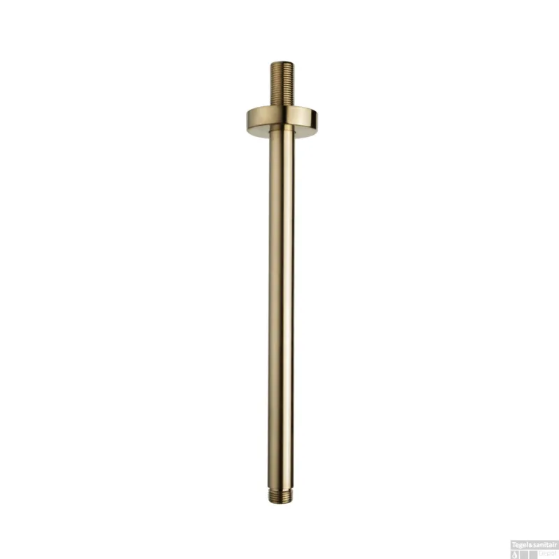 Laatste Versie Luxe Douche-Arm Wiesbaden Rond Plafondbevestiging 30 cm Geborsteld Messing Goud