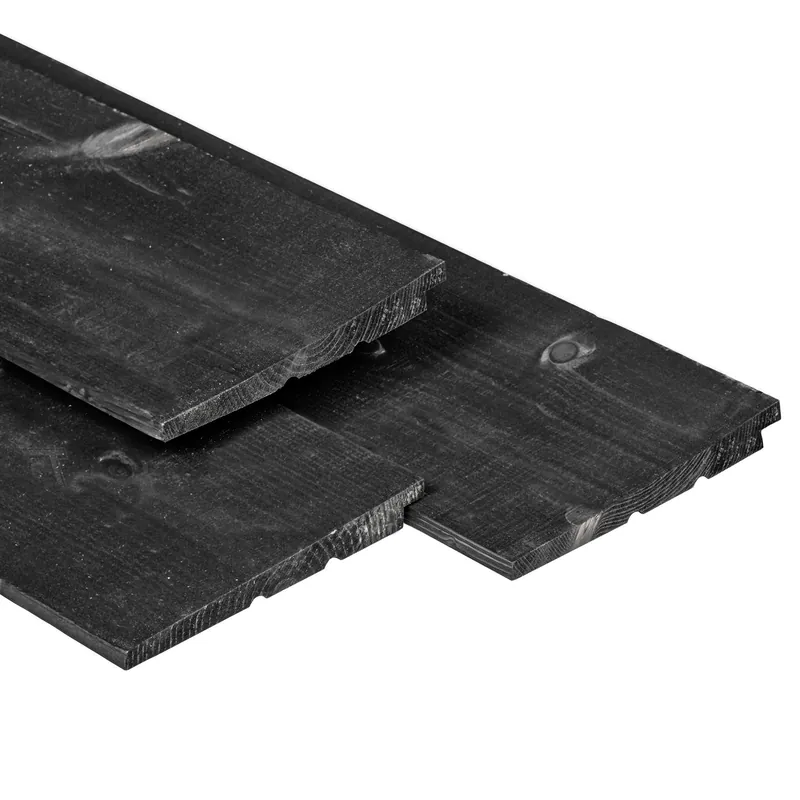 Favoriet Vuren Zweeds Rabat 11/22x195mm Zwart Gespoten - 300cm