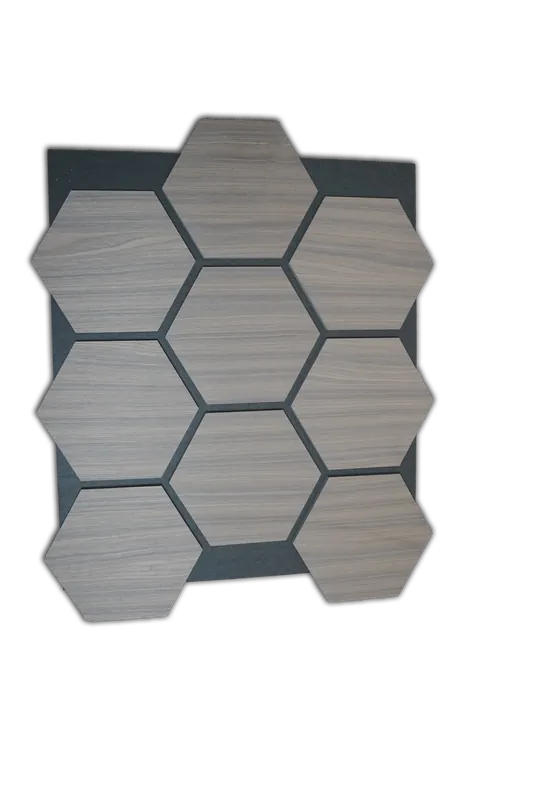 Gecertificeerd Hexagon Akupanel – Akoestische wandpaneel - Gerookt Eiken 80 x 65 x 2cm