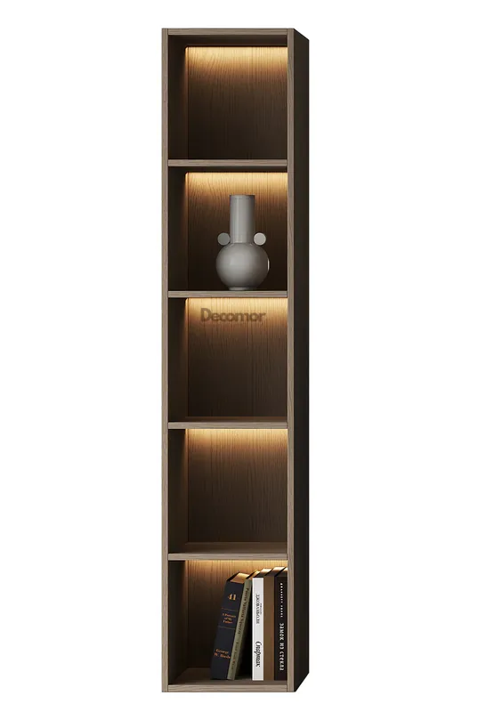 Chic Elegante Vakkenkast met LED – Walnoot Eiken – 200x40x40 cm Weekendaanbieding