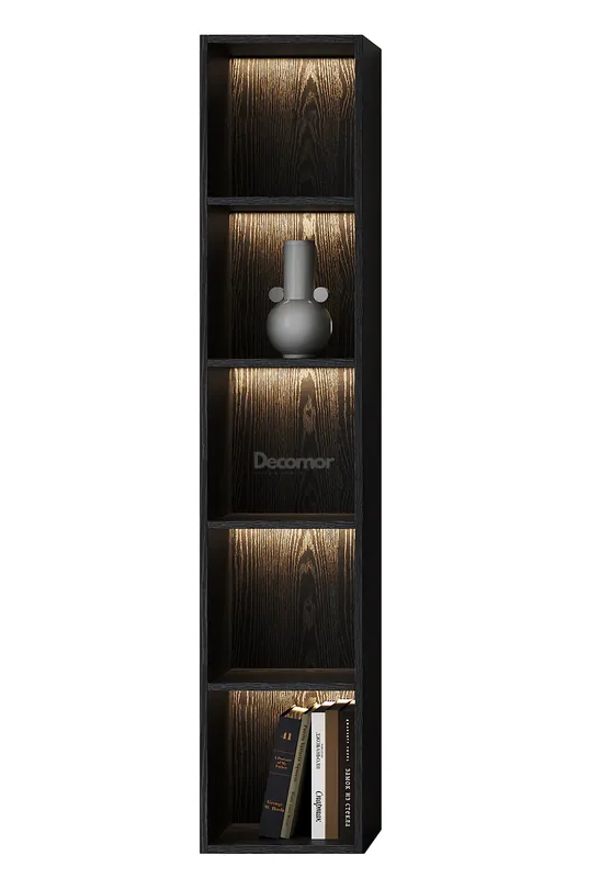 Chic Elegante Vakkenkast met LED – Zwart Eiken – 200x40x40 cm Fabrieksprijs