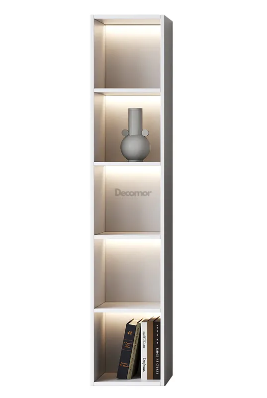 Direct Verzonden Chic Elegante Vakkenkast met LED – Wit Mat – 200x40x40 cm