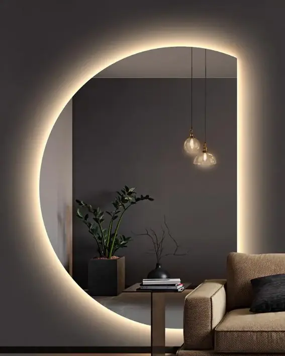 Koop Vandaag Halve maan spiegel Lys met LED verlichting | Luxe design 180x100 cm