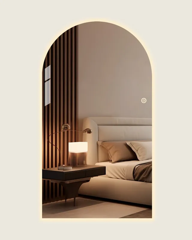 Merkproduct Boogspiegel Lys met LED verlichting | Frameless luxe design 180x100 cm