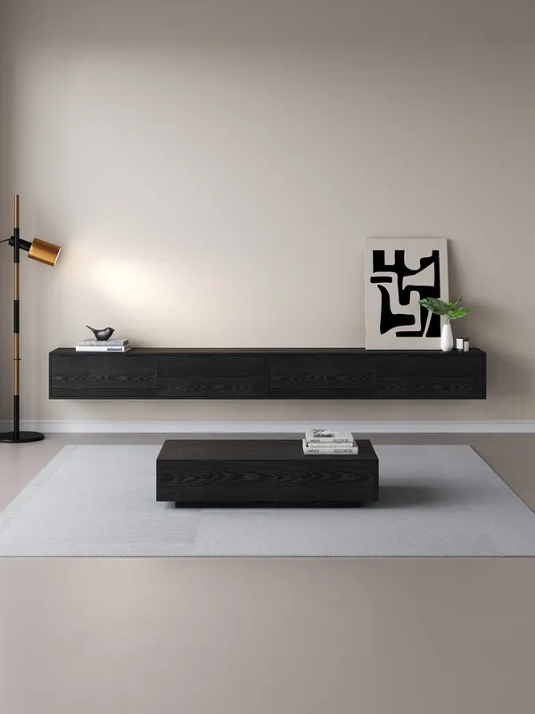 TV meubel 300cm - URBAN Exclusive Collection - Zwart eiken Exclusieve Aanbieding