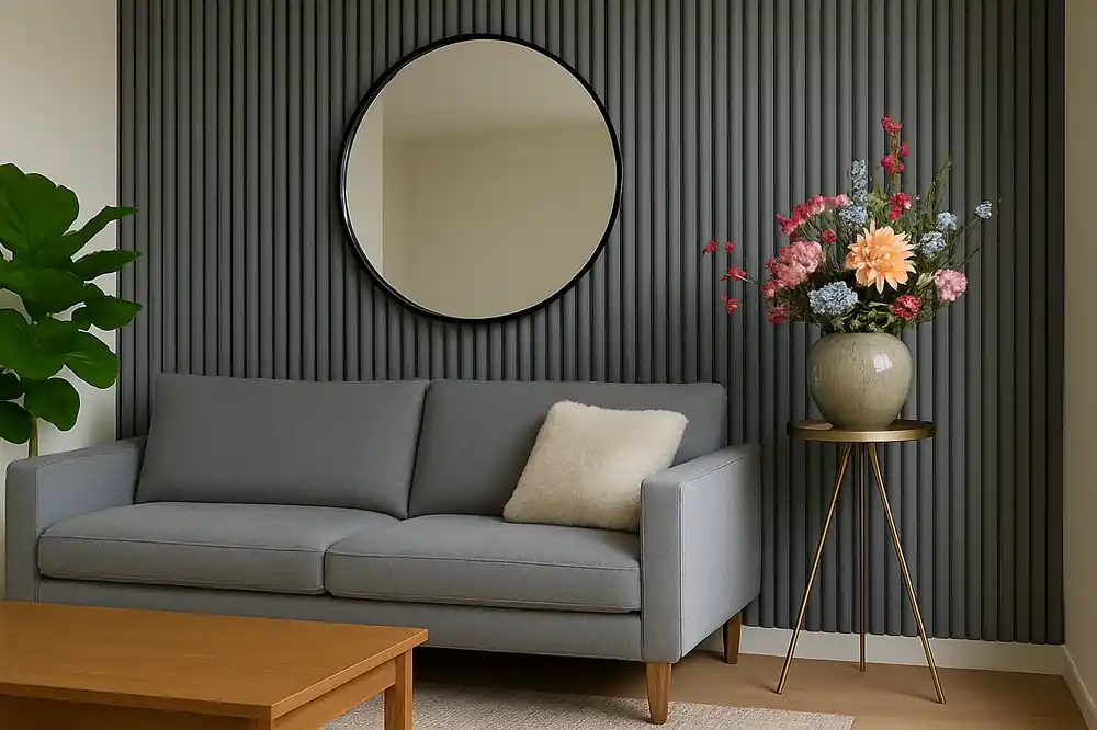 Suède Akoestisch Wandpaneel – Grijs – 280 x 60 cm Actieprijs