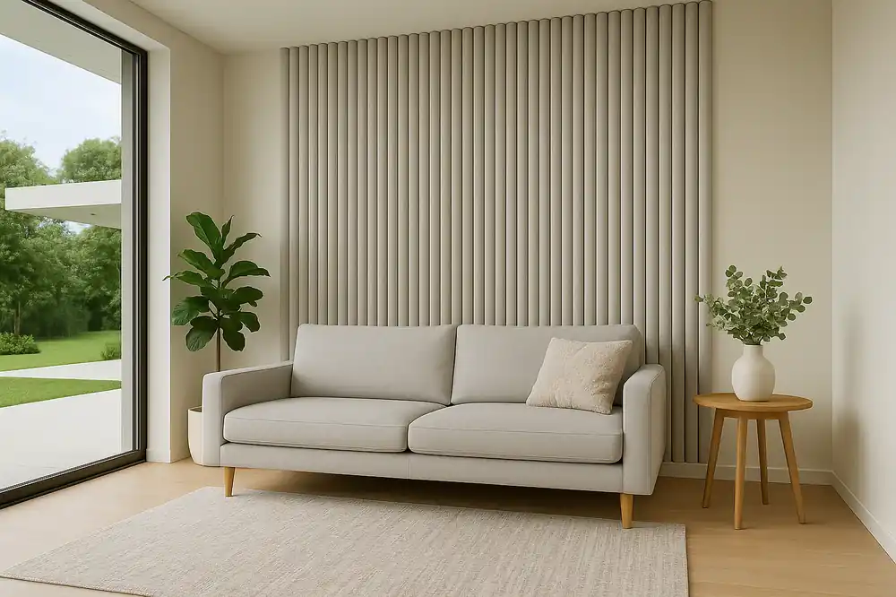 Suède Akoestisch Wandpaneel – Japandi Beige – 280 x 60 cm Finale Uitverkoop