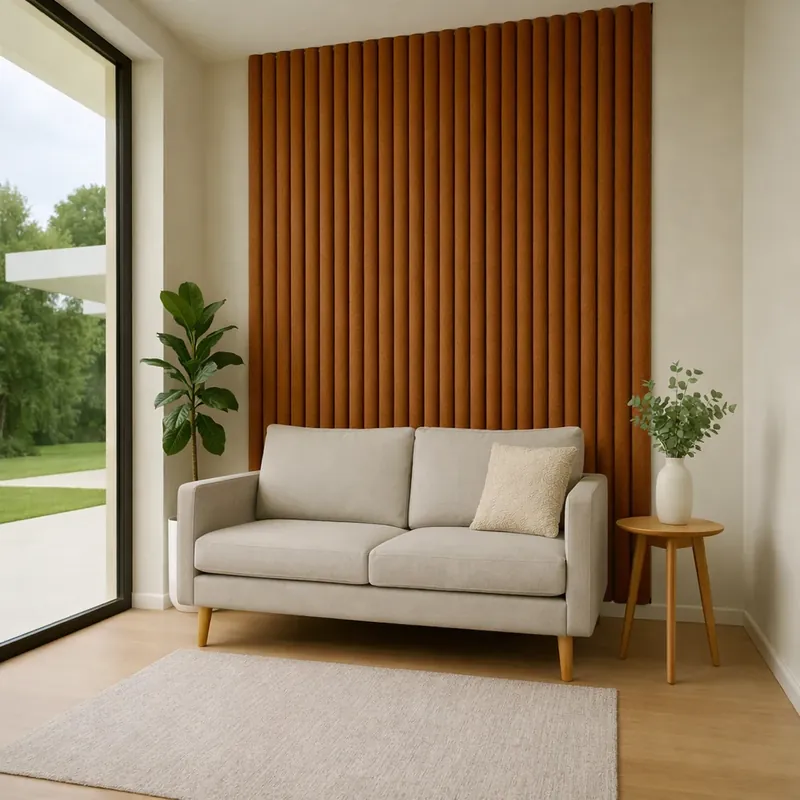 Lage Prijs Suède Akoestisch Wandpaneel – Cognac – 280 x 60 cm