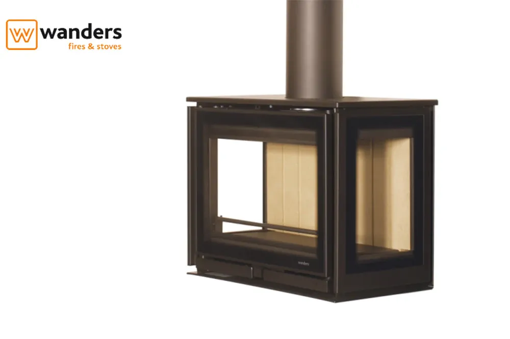 Seizoensaanbieding Wanders Square 60 driezijdig Wall houtkachel