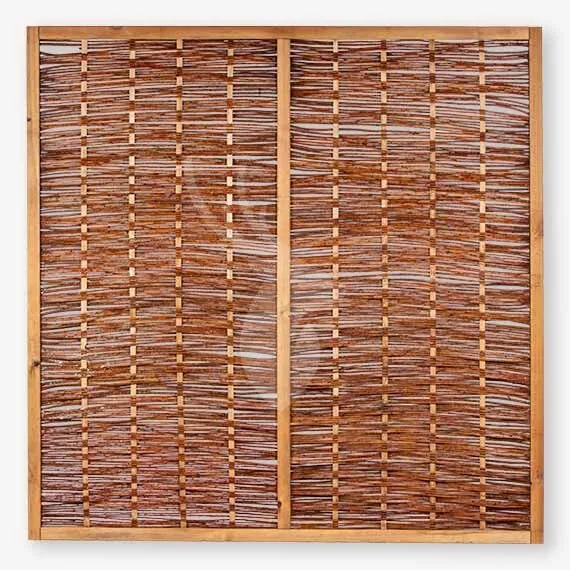 Wilgenscherm met houten kader | 90x180 cm Gereduceerde Prijs