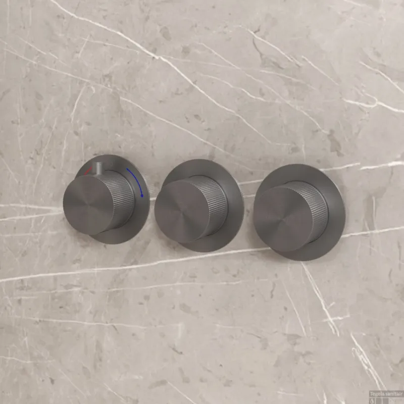 Thermostatische Inbouwkraan Best Design High End Gun Metal Finale Uitverkoop