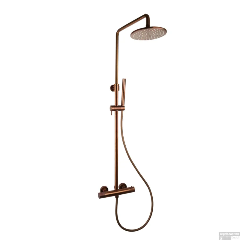 Doucheset Sanilux Rubb Opbouw Thermostatisch Rond Brons Hete Deal