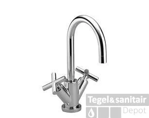 Seizoensaanbieding Dornbracht Tara. Wastafelkraan Uitloop 135 Mm. Draaibaar Kruisgreep Platina Mat