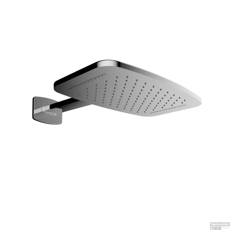 Favoriet Hoofddouche met Waterval Wiesbaden met Douchearm 40.4x25.4 cm Geborsteld Staal