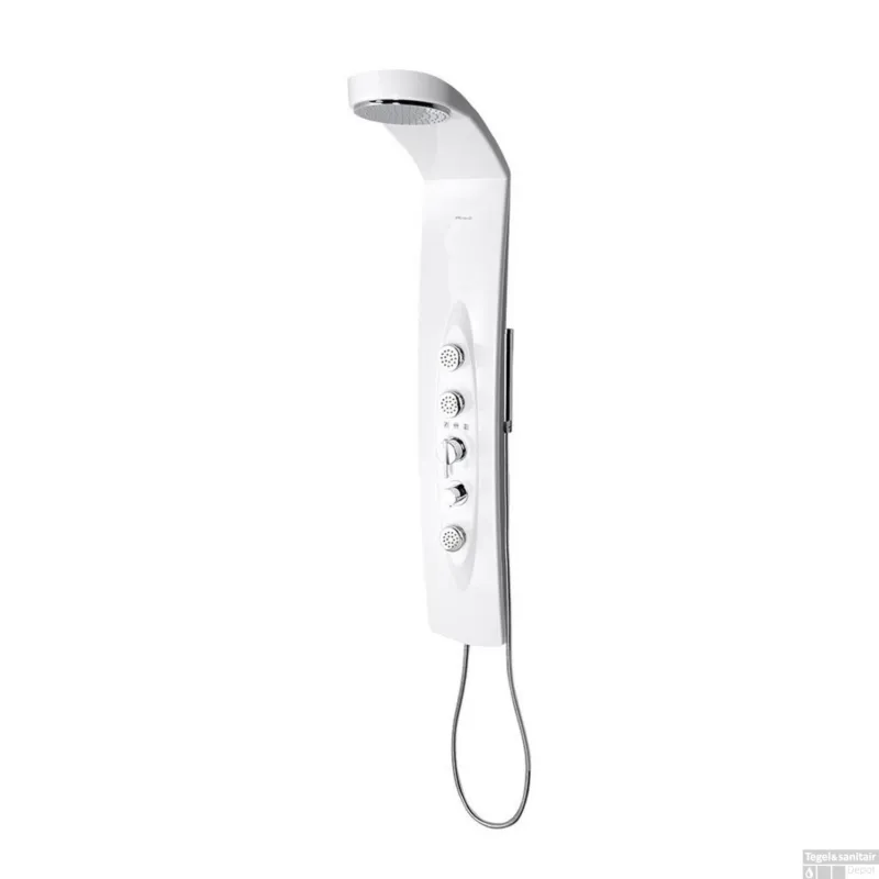 Douchepaneel Sapho Mola 130x21 cm Thermostatisch Hoekgemonteerd Wit Beperkt Aanbod