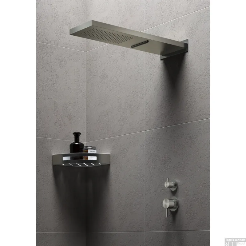 Fabrieksprijs Opbouw Hoofddouche Hotbath Archie Wandmodel met cascade RVS