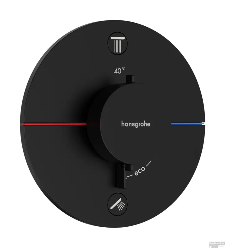 Hansgrohe ShowerSelect Comfort S thermostaat inbouw voor 2 functies met geïntergreerde zekerheidscombinatie volgens EN1717, mat zwart Uitverkoop