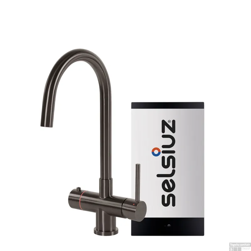 Kokendwaterkraan Selsiuz Steel Rond Gun Metal Inclusief Combi Extra Boiler Koop Online