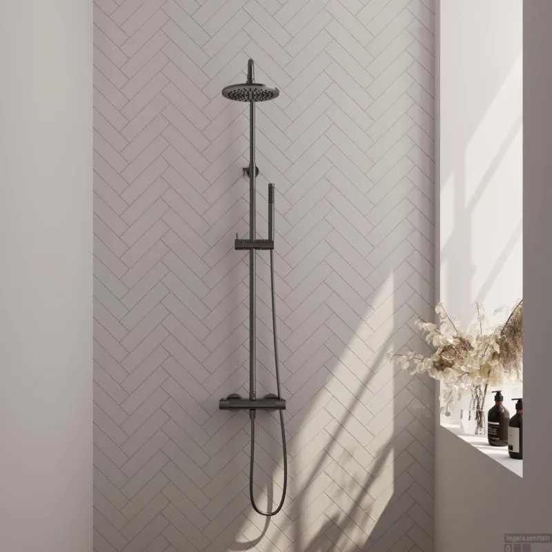 Koop Vandaag Opbouw Regendoucheset Brauer Carving Thermostatisch Geborsteld Gunmetal (Alle Opties)