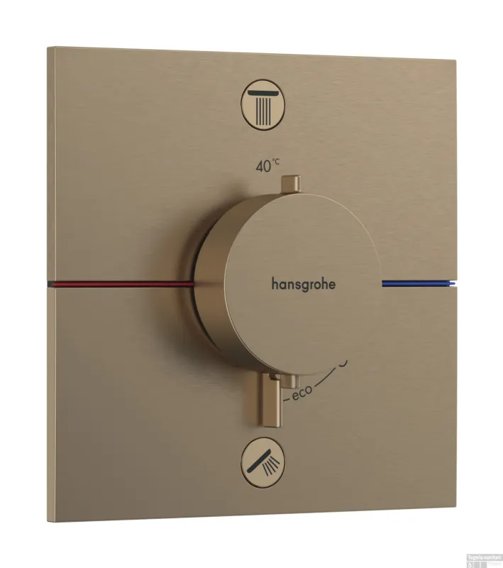 Hansgrohe ShowerSelect Comfort E thermostaat inbouw voor 2 functies met geïntergreerde zekerheidscombinatie volgens EN1717, Brushed Bronze Exclusieve Aanbieding