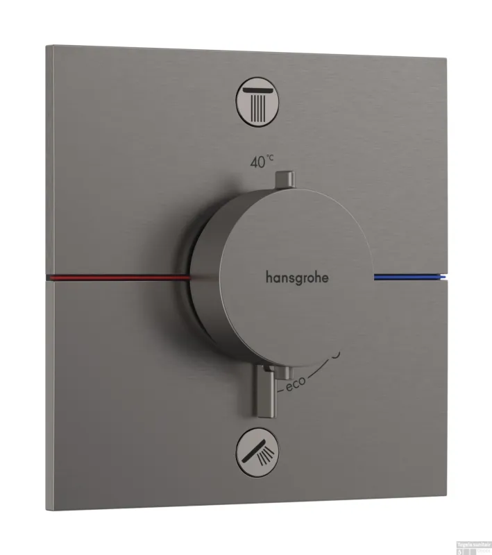 Hansgrohe ShowerSelect Comfort E thermostaat inbouw voor 2 functies met geïntergreerde zekerheidscombinatie volgens EN1717, Brushed Black Chrome Actieprijs