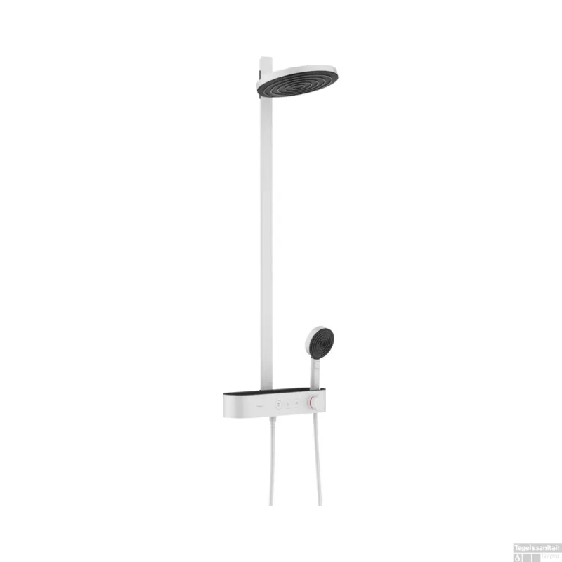 Regendouche set HansGrohe Pulsify S Showerpipe 2 Jets EcoSmart Met ShowerTablet Select 400 Chroom Express Levering