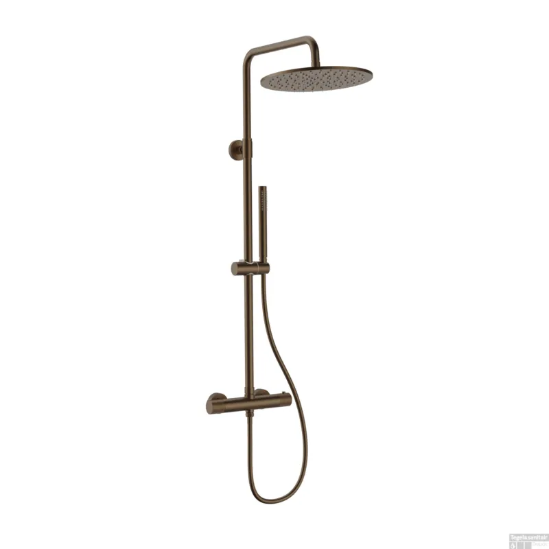 Regendoucheset BWS Sensa Cool Touch Thermostatisch 30 cm hoofddouche Geborsteld Brons PVD Alleen Vandaag
