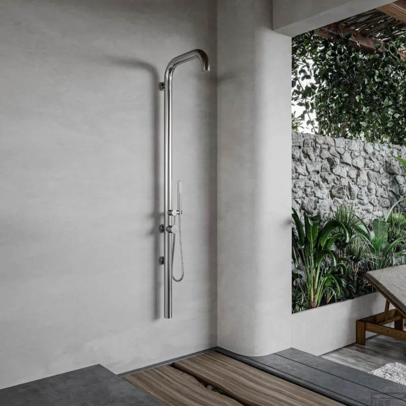 Express Levering Buitendouche Fortifura Outdoor Original Wandmodel Met Handdouche Geborsteld RVS