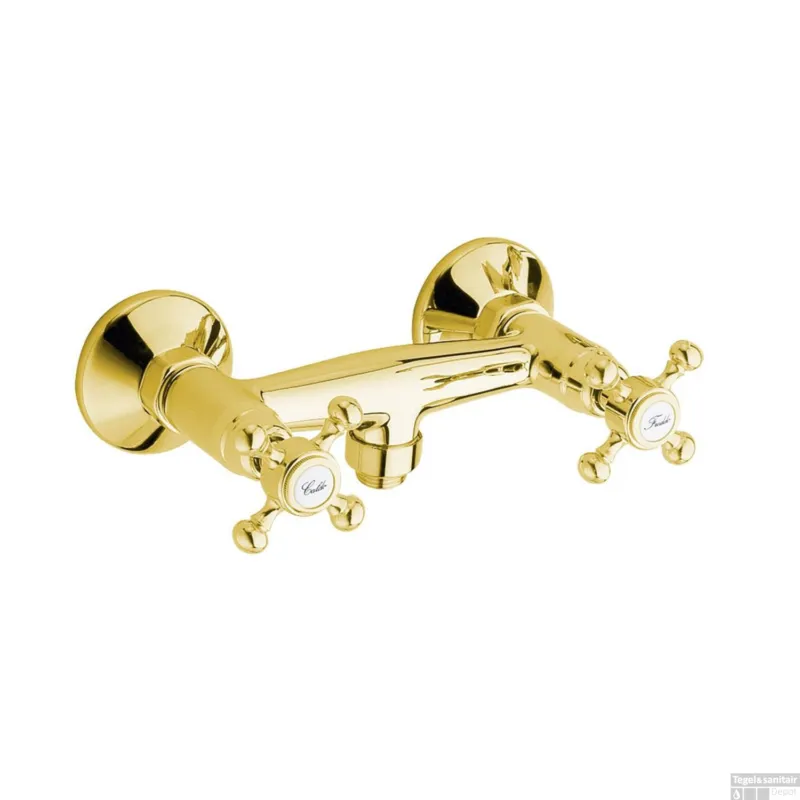 Op = Op Opbouw Douchekraan Sapho Antea Mengkraan 2-knop Klassiek Goud