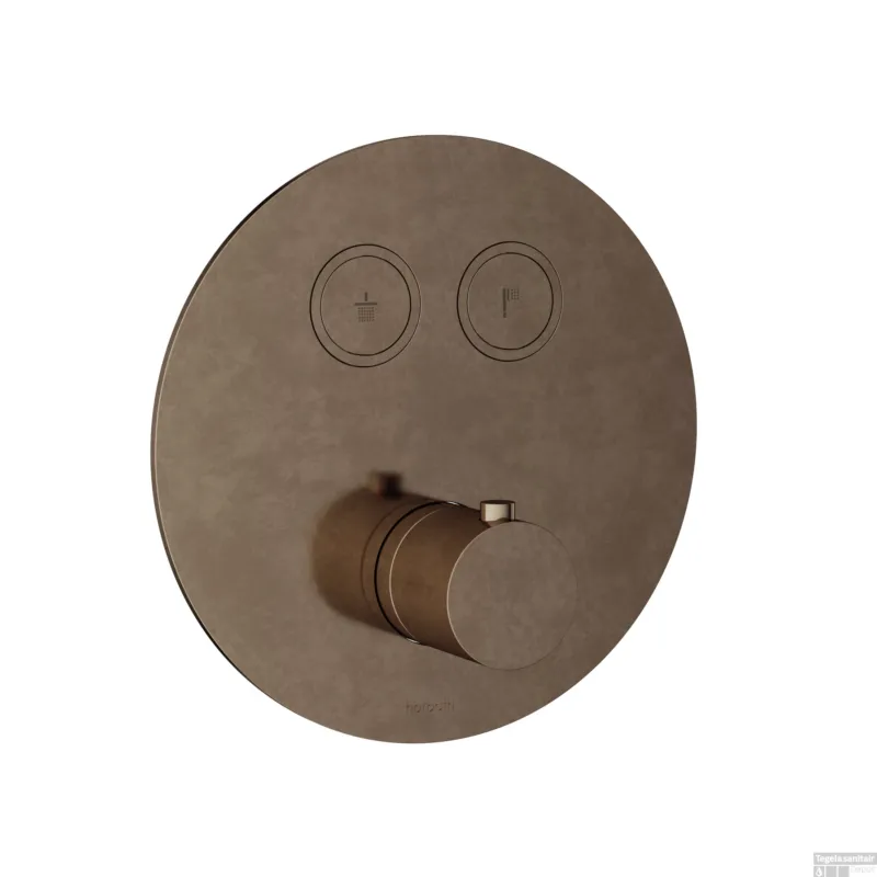 Douchethermostaat Hotbath Cobber Inbouw 2 Pushbuttons Rond Verouderd Messing (excl. inbouwdeel) Living Colours Exclusieve Aanbieding